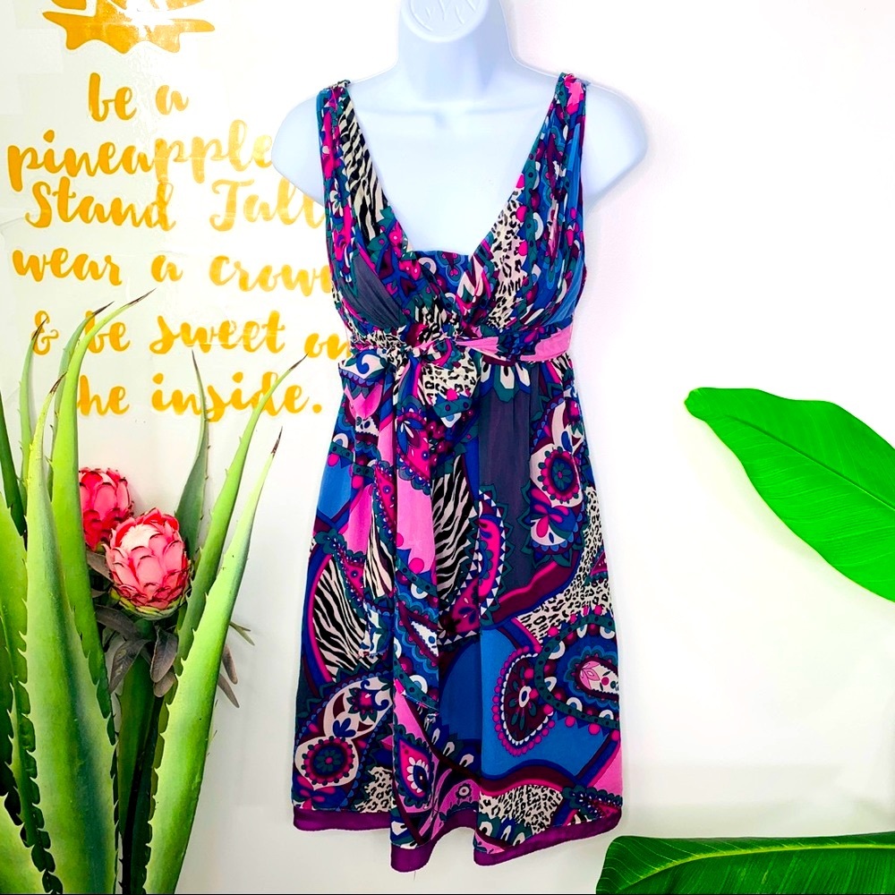 Tibi Multi-Color Silk Sleeveless Dress Size 0 - Picture 2 of 15